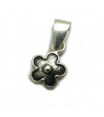 PE001278 Small sterling silver pendant charm solid 925 Flower EMPRESS